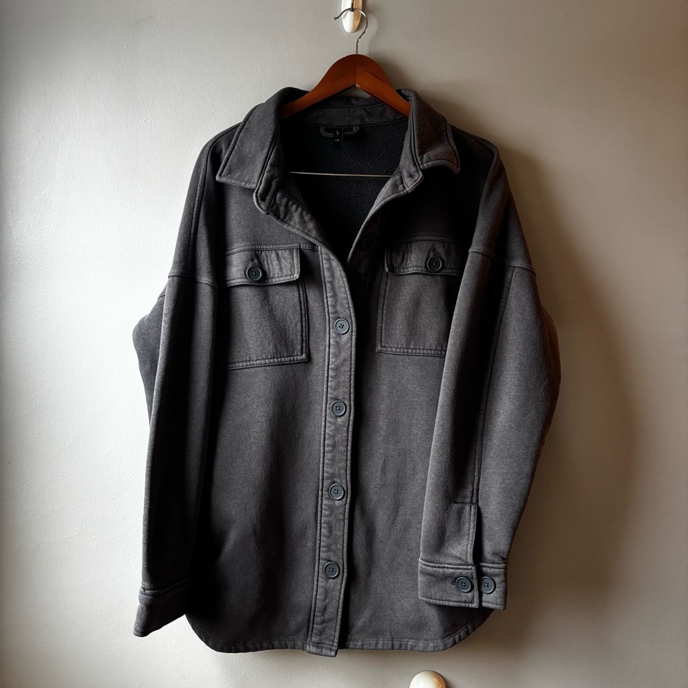 LazyPants fleece button up over shirt
